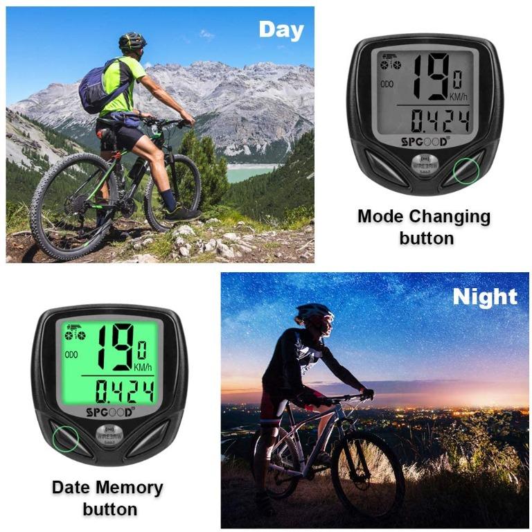 SPGOOD Bike computer wireless 16 functions waterproof LCD speed bike speedometer 