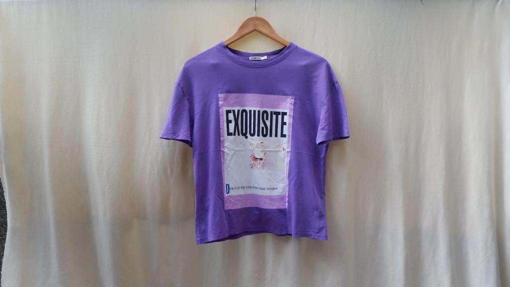 Stradivarius over-sized purple t-shirt 