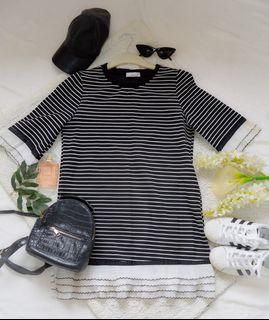 Stripes Black and White bell laced T-shirt Dress Maternity Pregnancy