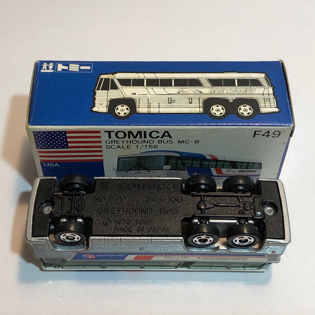 Tomica 藍盒F49 Greyhound Bus MC-8 灰狗巴士Made in Japan 日本製