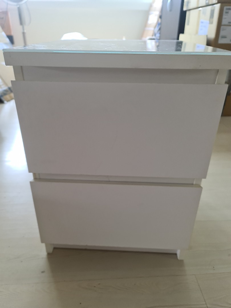 White Ikea Bedside Table Furniture Tables Chairs On Carousell