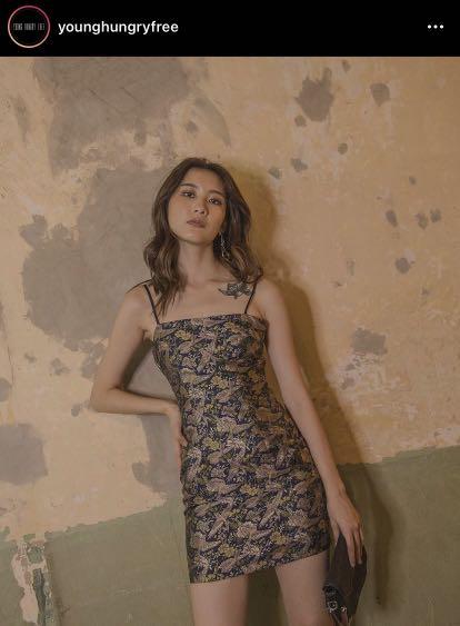 your highness oriental brocade cami dress by younghungryfree Women s Fashion Tops Sleeveless on Carousell
