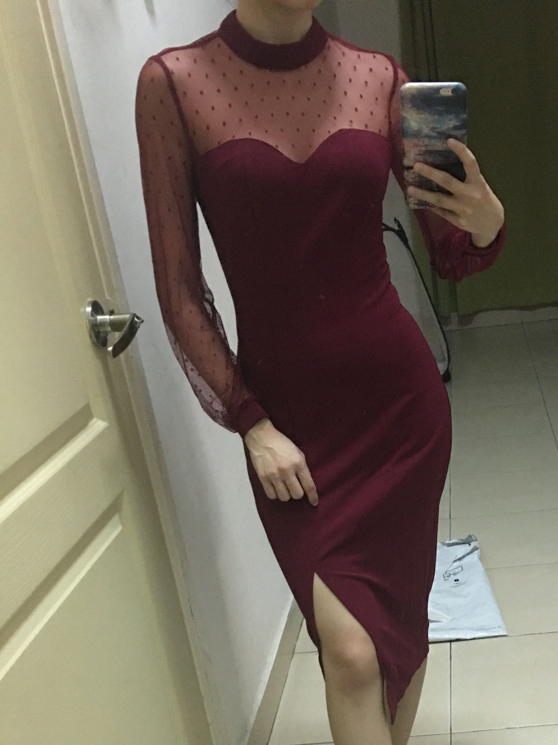 Zalora maroon top dress