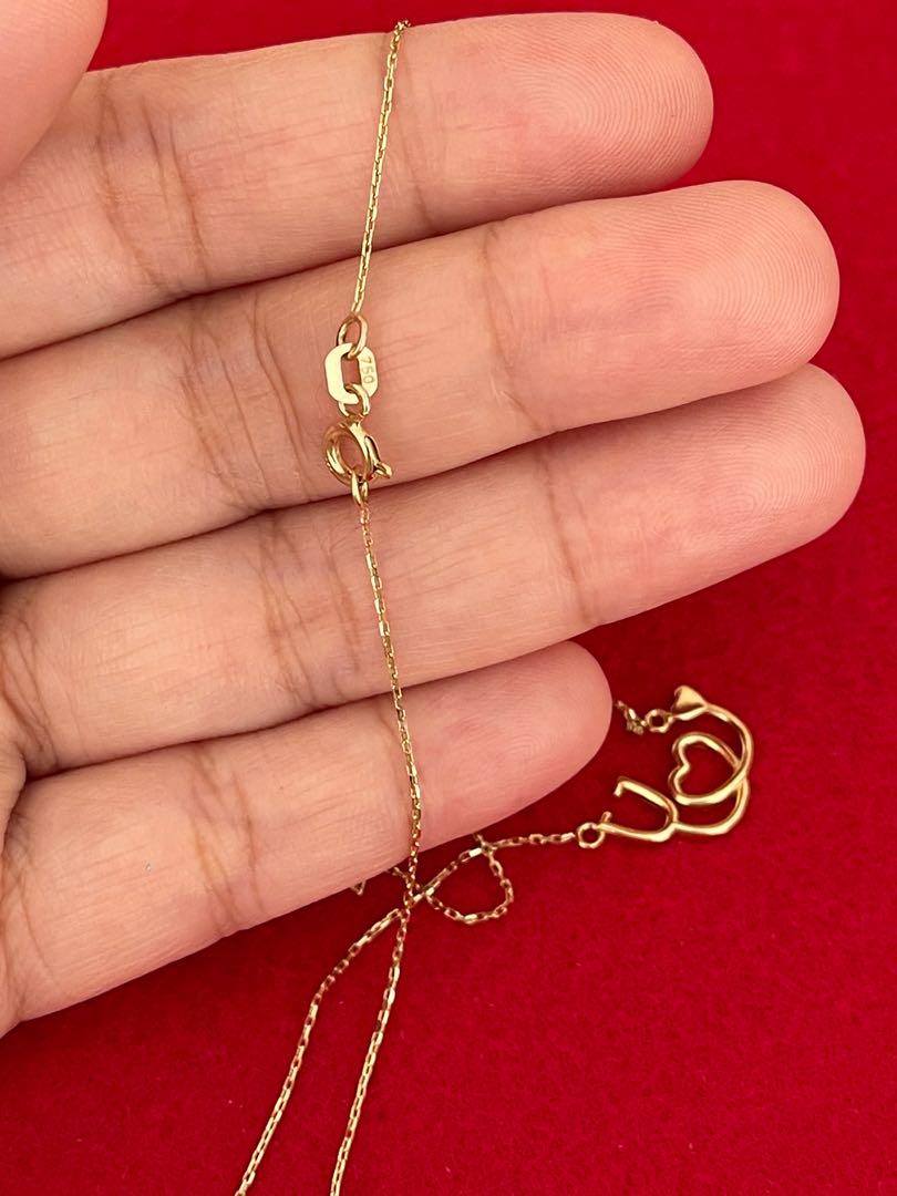 Real gold new arrivals stethoscope necklace