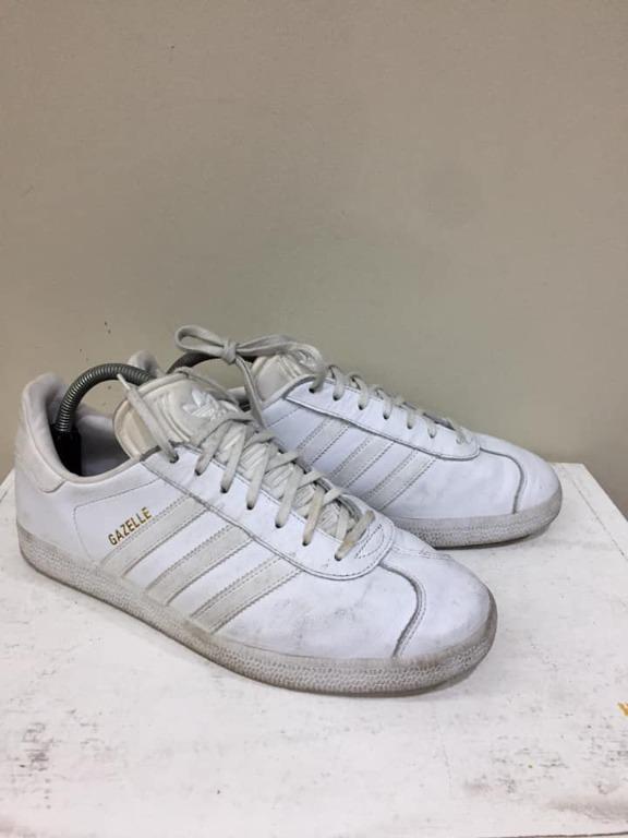 Adidas gazelle white leather size 9 store