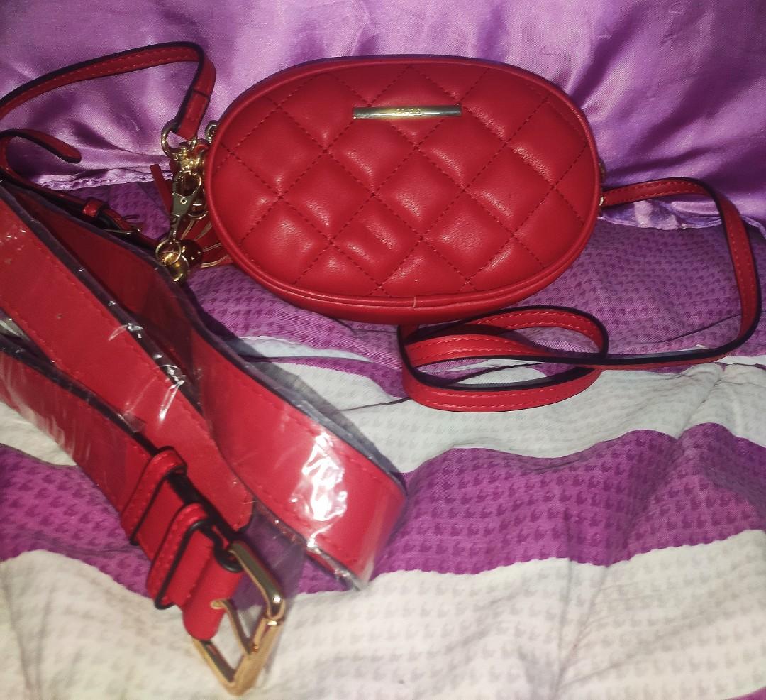 Aldo Red Sling Bag Belt Bag Deep Red Color