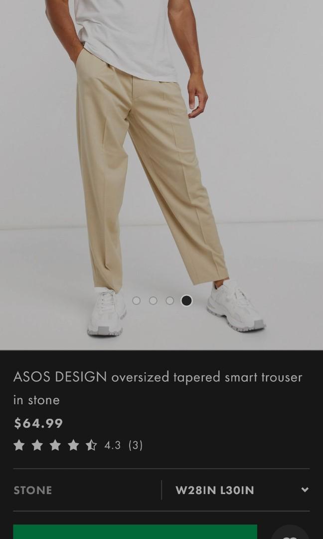ASOS DESIGN smart tapered pants in stone