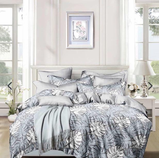 Aussino Bedsheet Fitted Sheet Set Quilt Cover Set