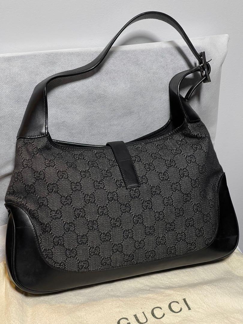 Gucci Jackie Hobo Jackie-o Monogram 872553 Black Gg Canvas