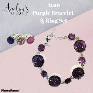 AVON Purple Bracelet + Ring Set