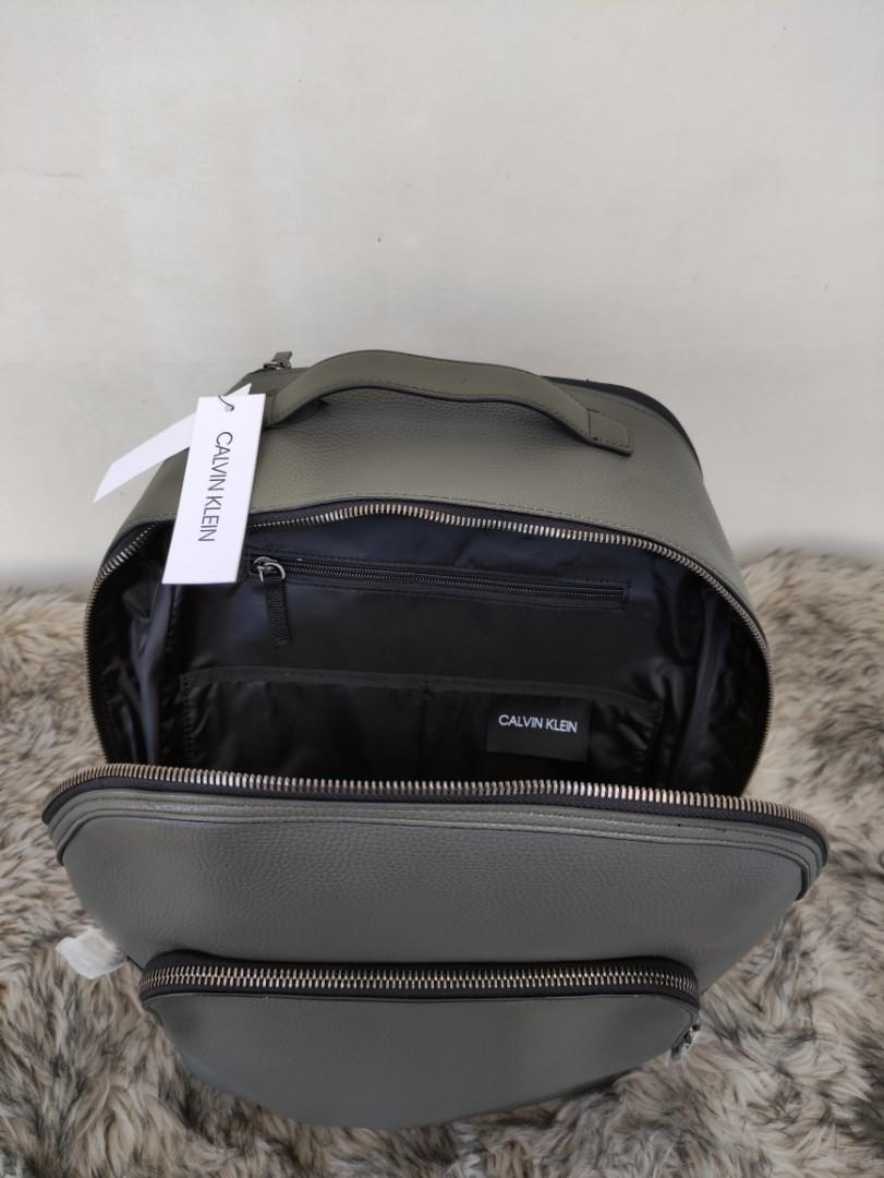 Calvin Klein Business Casual Zip Backpack Olive Green Men s