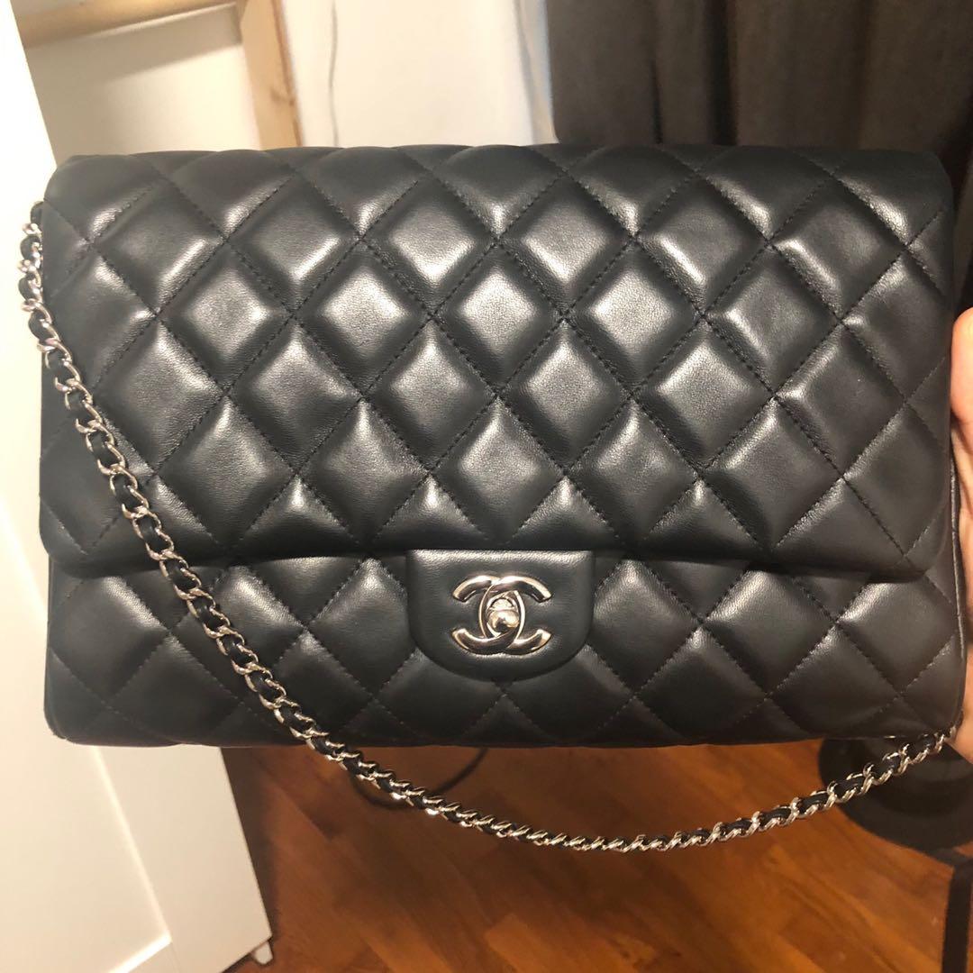 Chanel Bag Classic Clutch with Chain Black Pouch on Strap