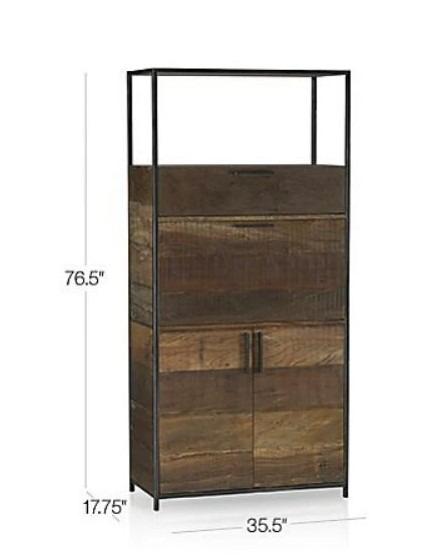 Crate and barrel top clive bar cabinet