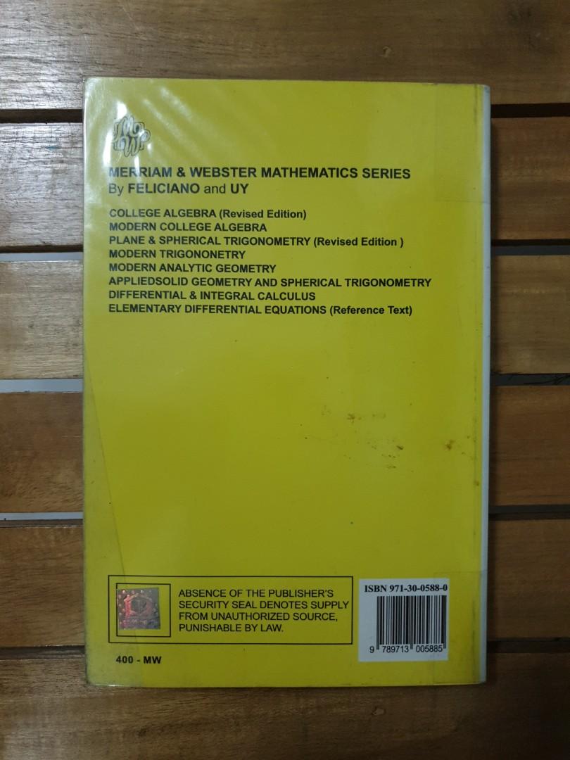 Differential & Integral Calculus by Feliciano Uy, Hobbies & Toys, Books ...
