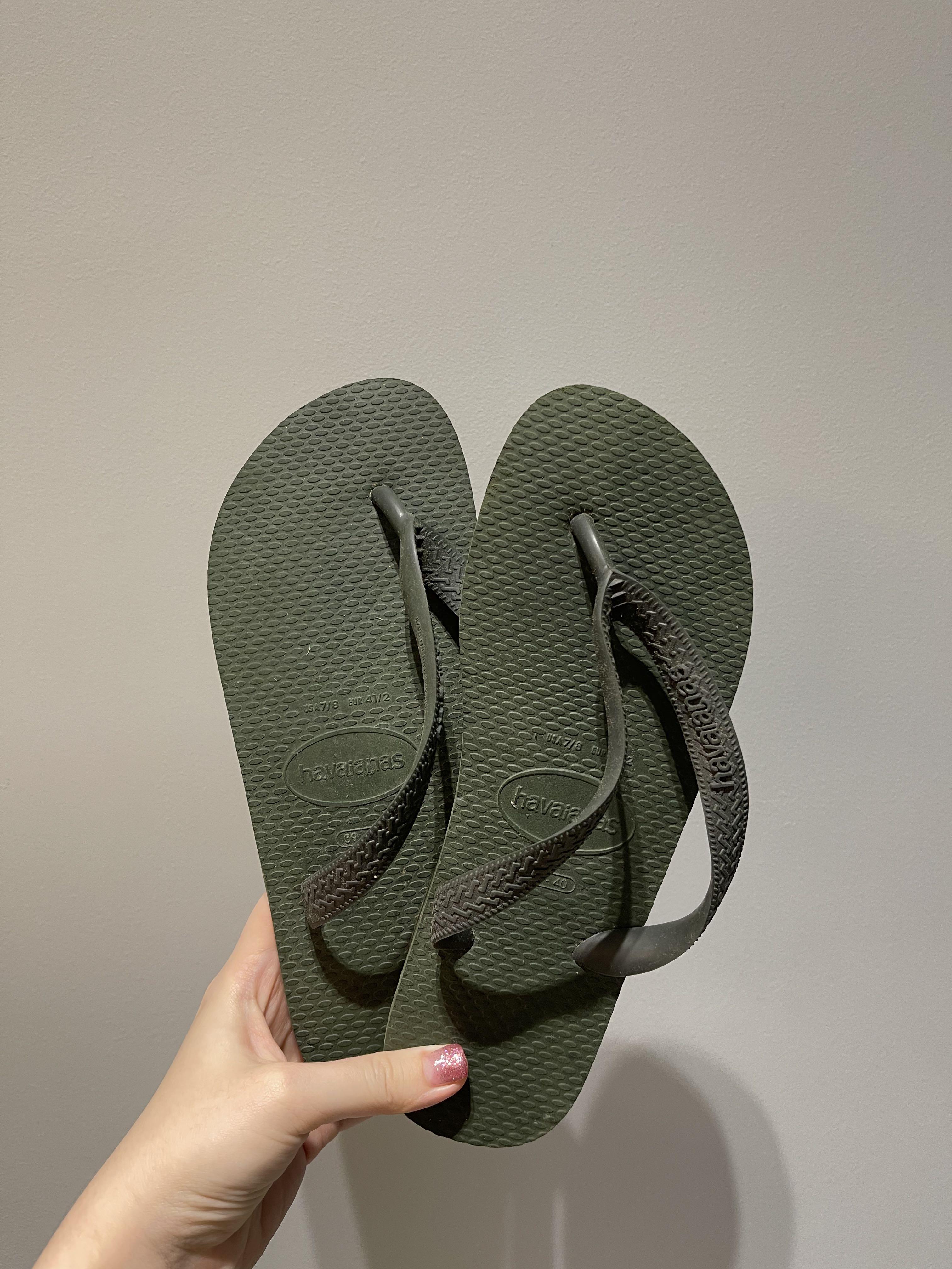 Brand New Havaianas Olive Green Slippers Women s Fashion