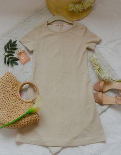 High Quality Nude Beige Short Sleeves T-shirt Dress Pregnancy Maternity