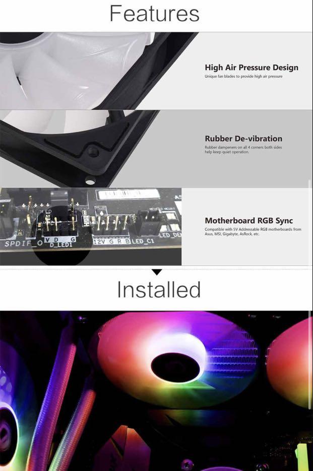 ID cooling rgb fan, Electronics, Computers, Desktops on Carousell