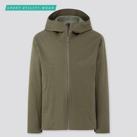 Jaket Uniqlo Blocktech Parka Olive Original 100