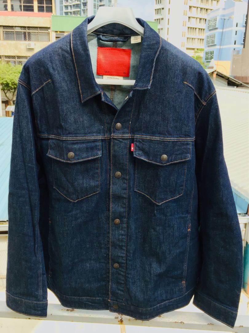 Red denim jacket levis shop