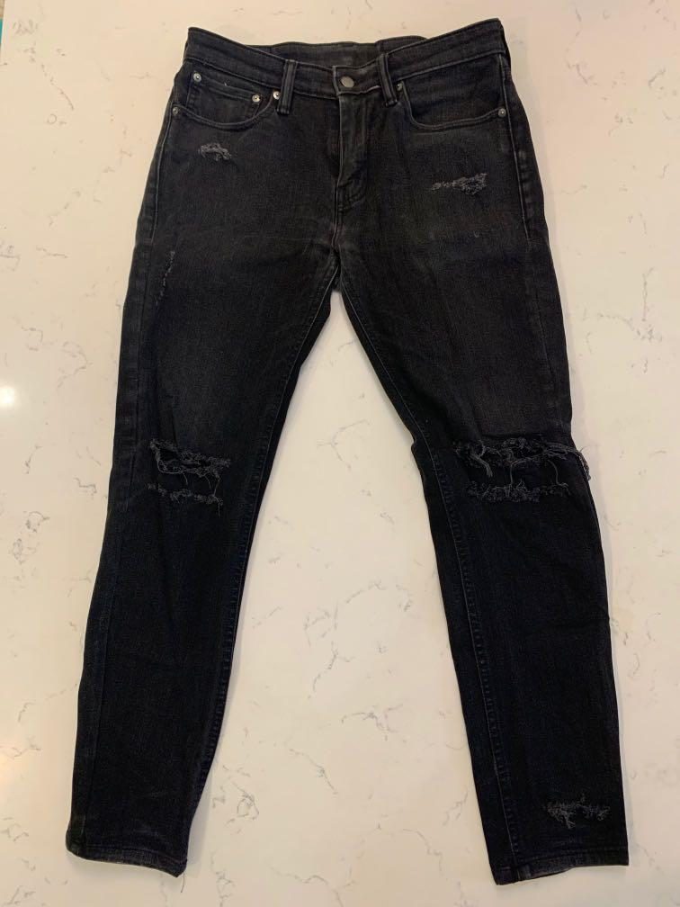 Levi's Jeans 511 Black Distressed Denim Slim Fit US31, Men's Fashion,  Bottoms, Jeans on Carousell