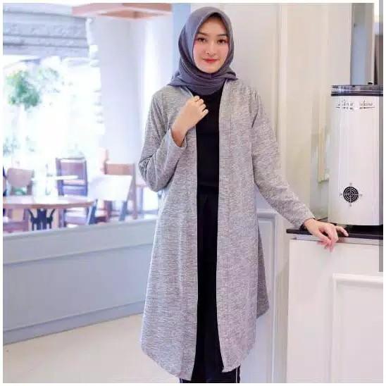 LONG TWIST CARDY OUTER, Fesyen Wanita 