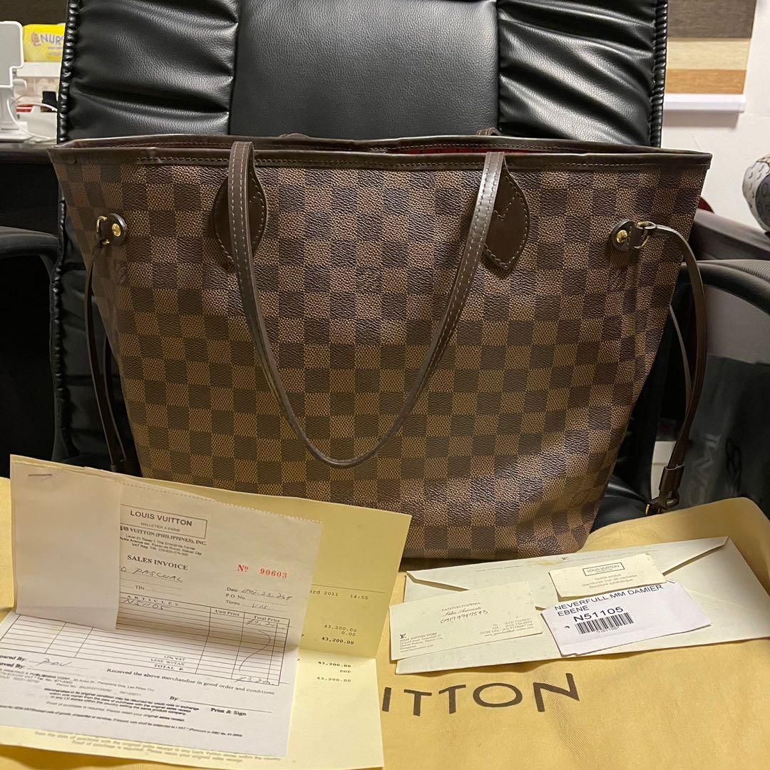 Used louis vuitton lv neverfull N51105 MM medium bag, Luxury, Bags &  Wallets on Carousell