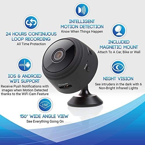 Magendara Spy Camera Mini Wifi Hidden Camera Small Wireless Full HD