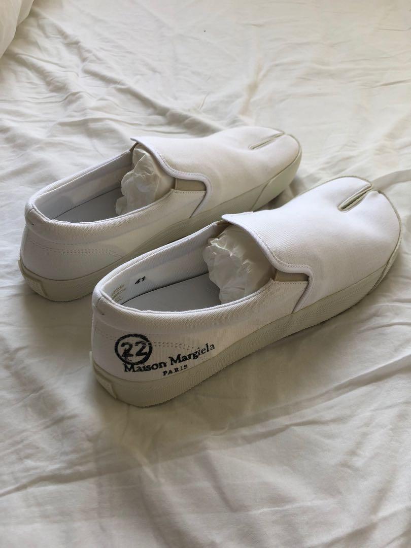 maison margiela tabi slip on canvas sneakers Women s Fashion