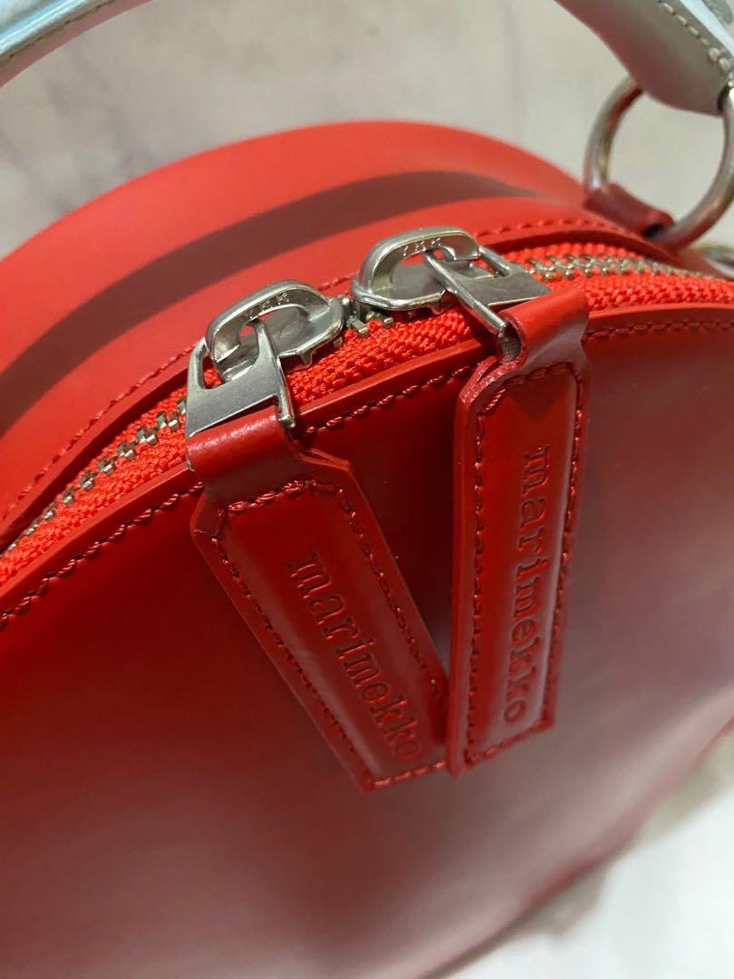 Marimekko red solima circle bag with dust bag