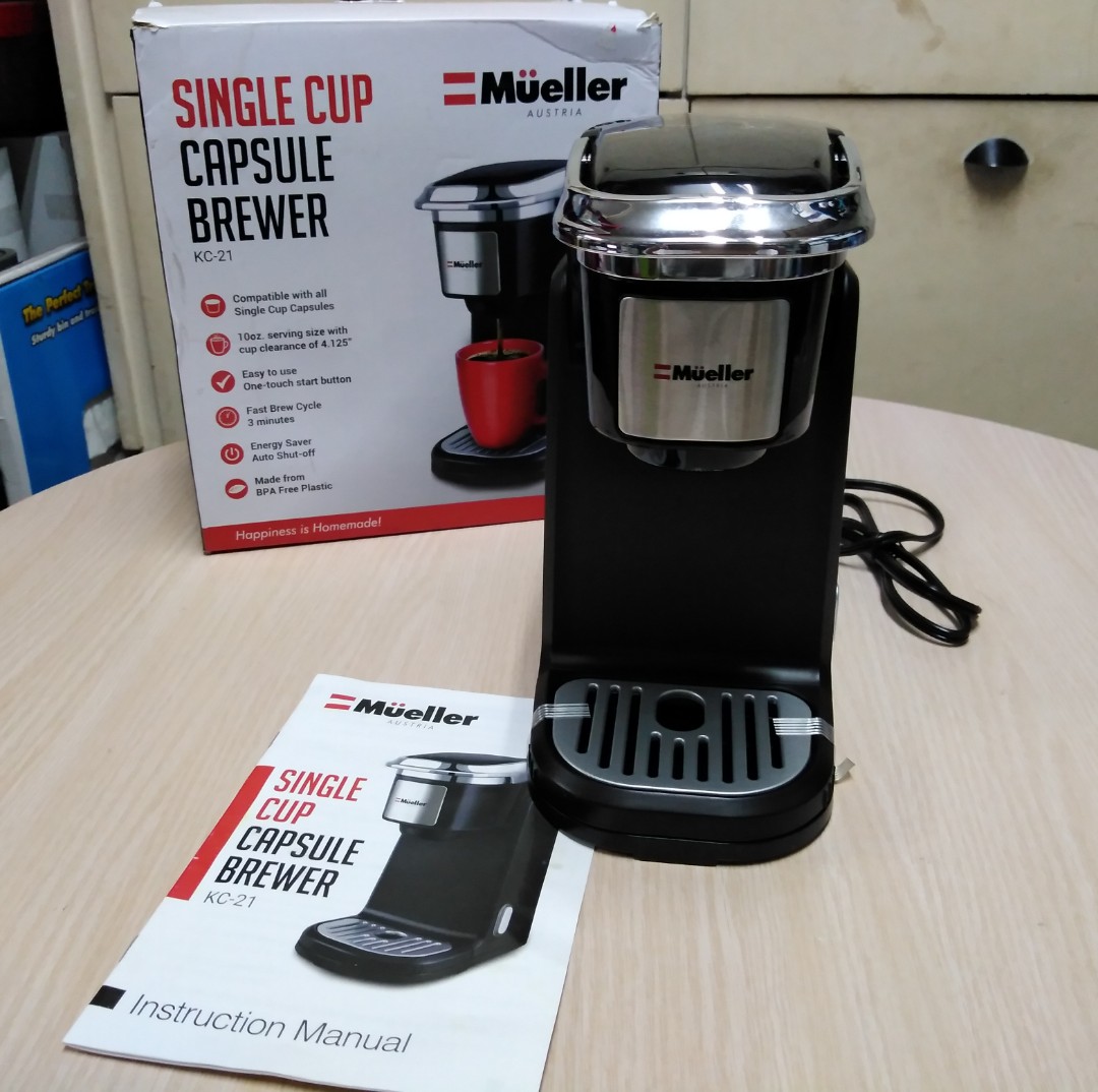 Mueller KC-21 Single Cup Capsule Brewer K-Cup - 110 Volts, TV & Home  Appliances, Kitchen Appliances, Coffee Machines & Makers on Carousell