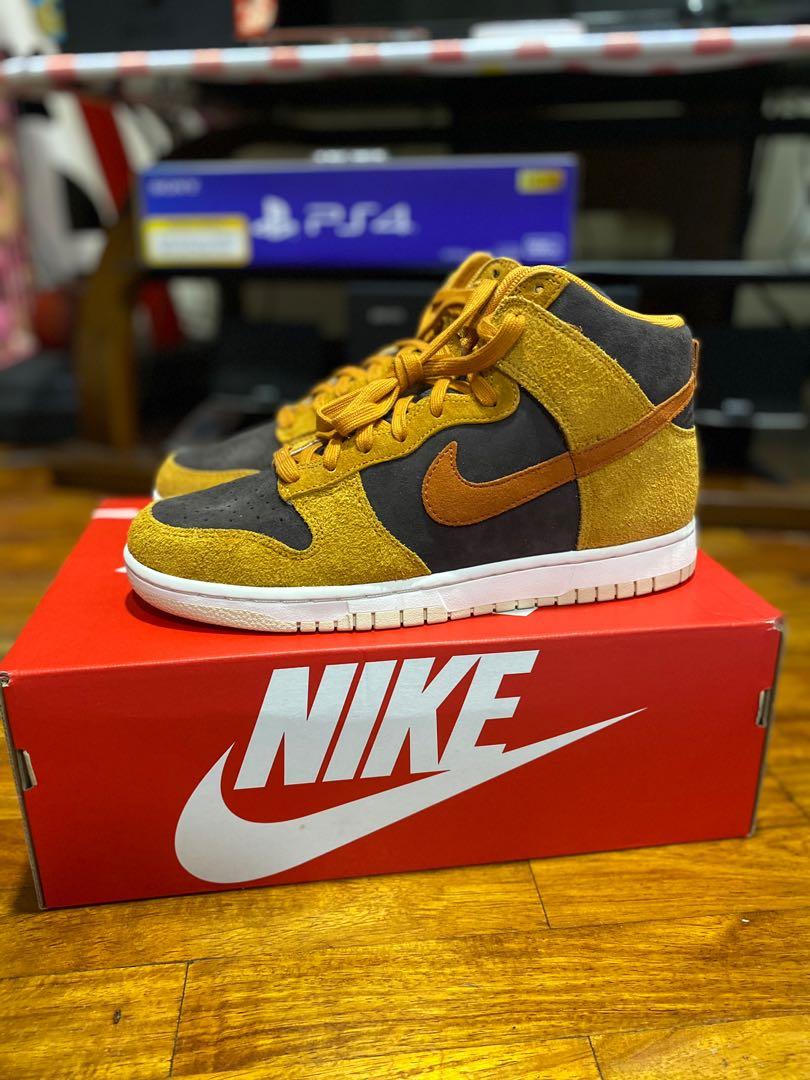 nike dunk hi retro prm dark russet