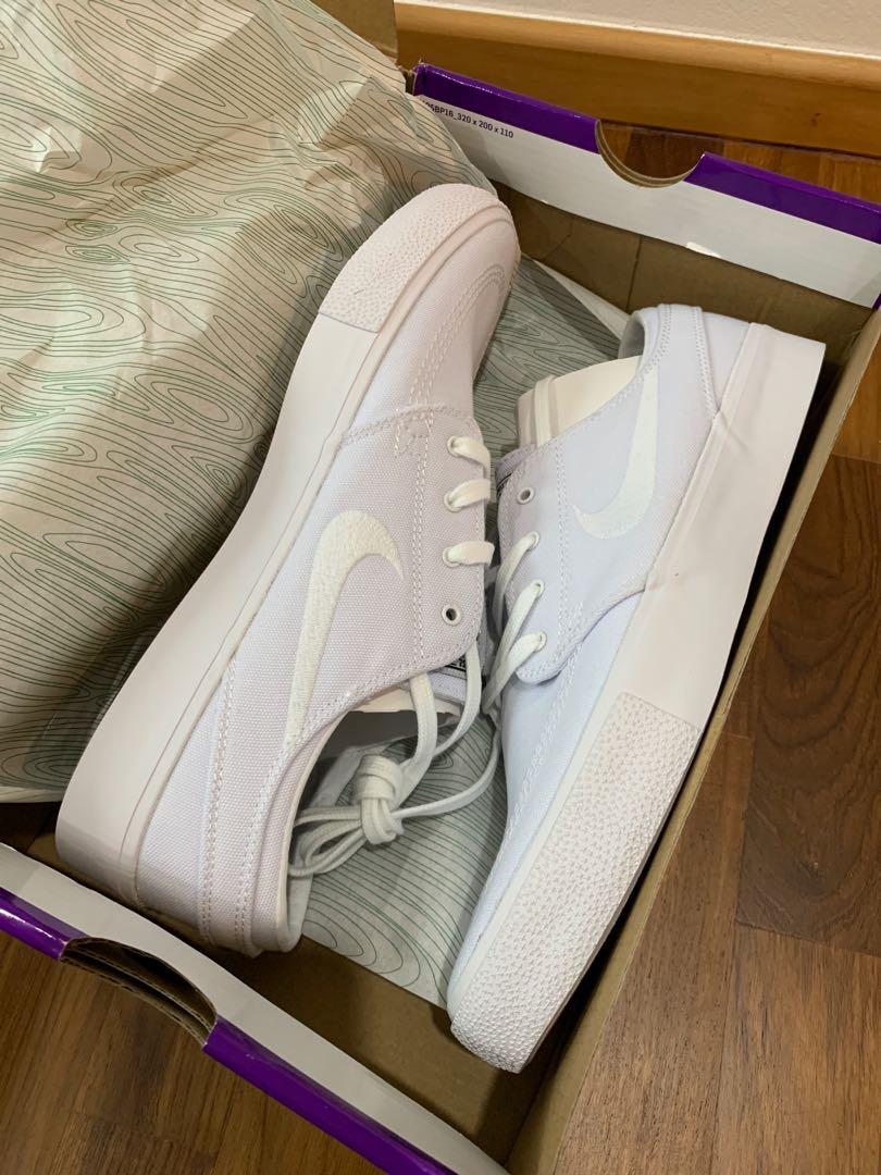 Cheap Nike SB Zoom Stefan Janoski Premium Skateboarding Sneakers Triple White Shoes