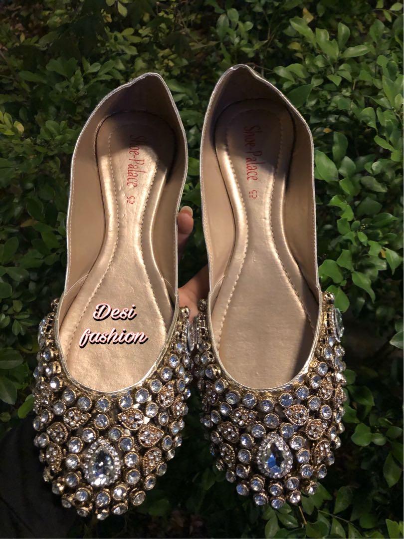 Pakistani White Colour Kundan Khussa Shoes Carousell