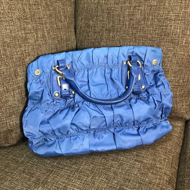 Prada Ruffled Handbag (Royal Blue), Luxury, Bags & Wallets on Carousell