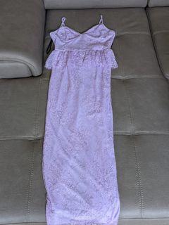Purple lace midi dress