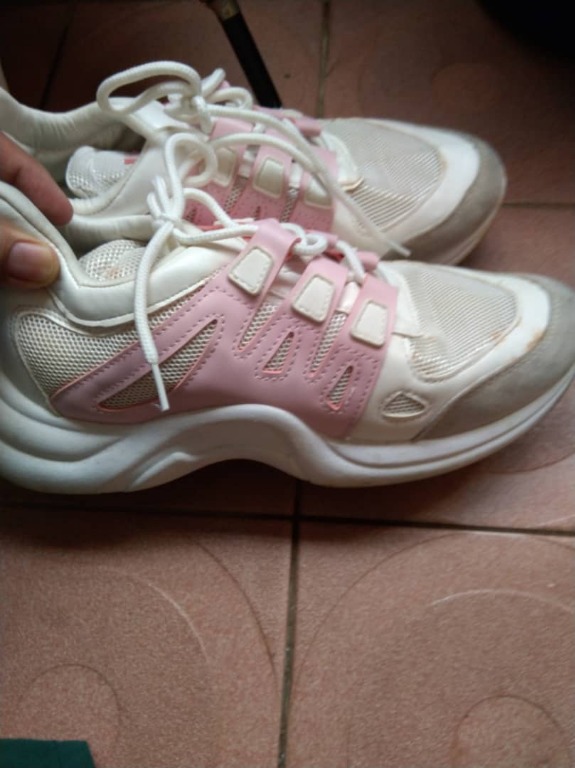 light pink chunky sneakers