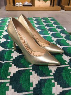 Sam Edelman Hazel Gold Leather Heels