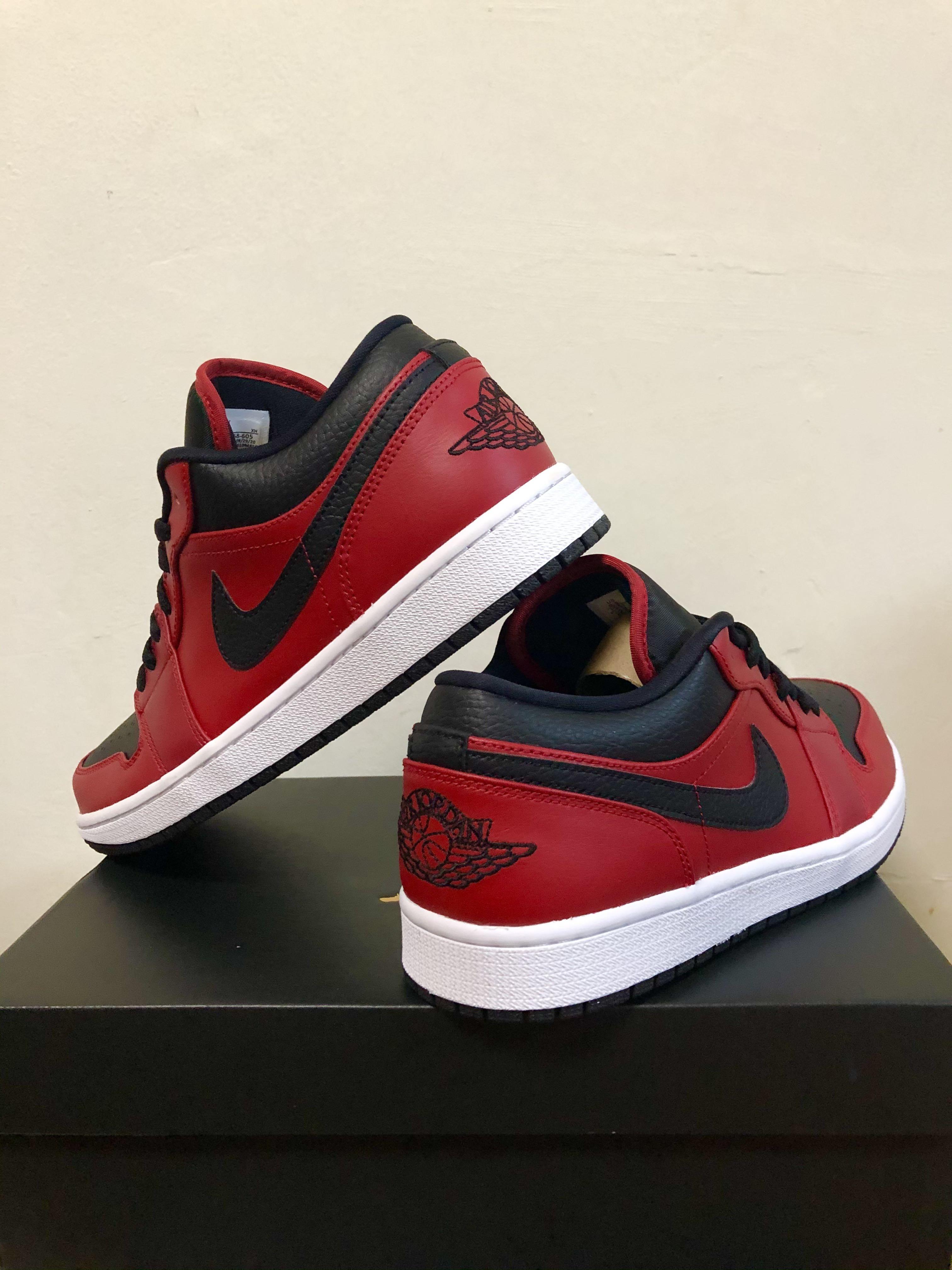 US9.5 RETAIL PRICE Air Jordan 1 Low Reverse Bred Banned Red Black