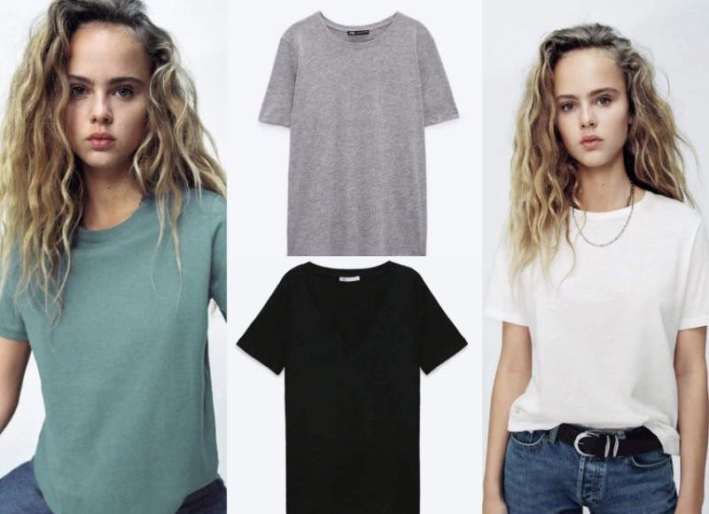 Zara Basic Tee, Women's Fashion, Tops 