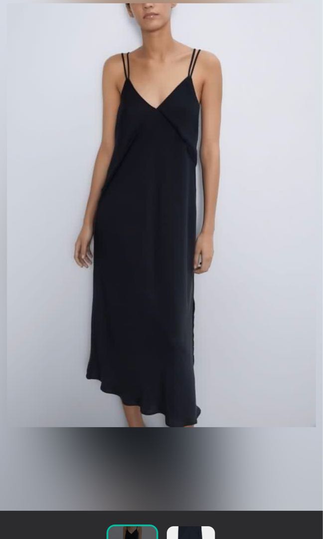 Zara black hot sale slip dress