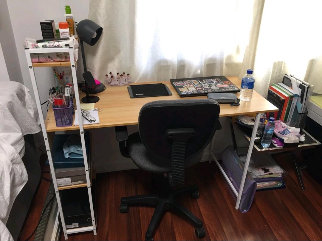 120x55cm Big Size Computer Study Home Office Table Desk Furniture With Shelves Furniture Home Living Furniture Tables Sets On Carousell