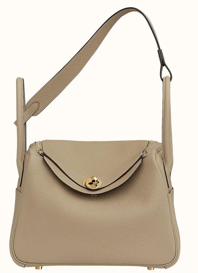 絕版靚色全新有膜hermes Lindy 26 Trench 金扣風衣灰大象灰 名牌 手袋及銀包 Carousell