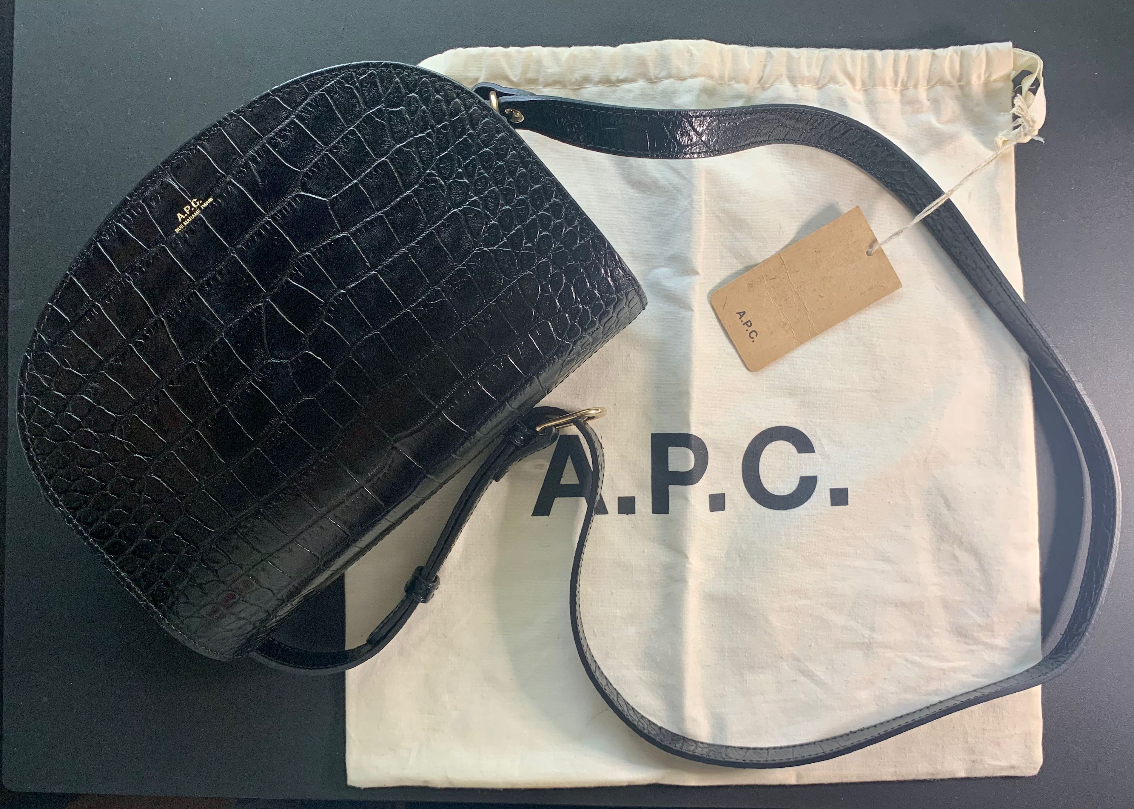 Apc half store moon bag crocodile