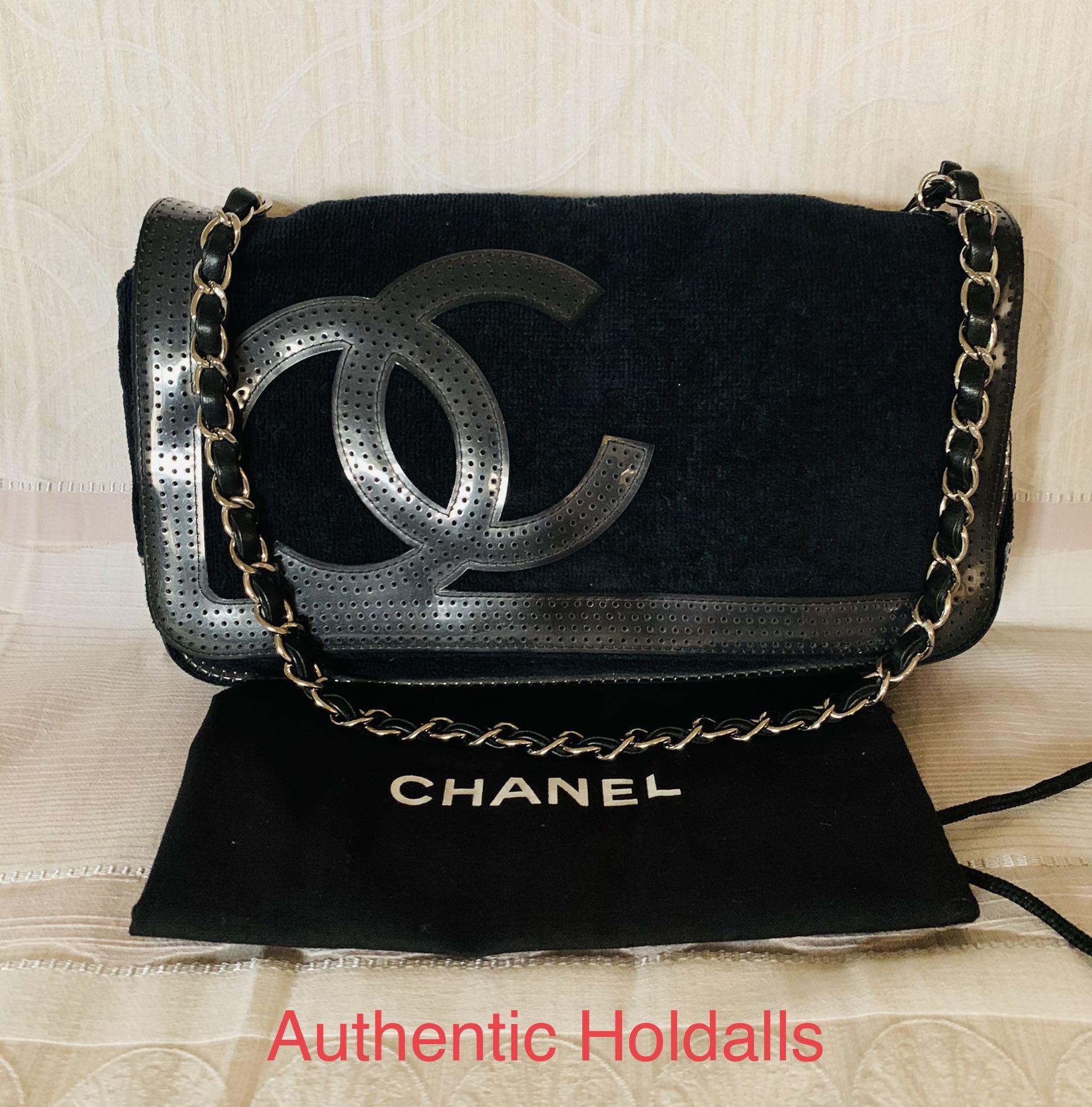 Authentic Chanel Terry Cloth Pochette (Category: Luxury Bags & Wallets) located in Manila. Submitted by authentic.holdalls_88 (Listing ID 1069079796, Image 1). Description: 💯% authentic - in very good condition.
