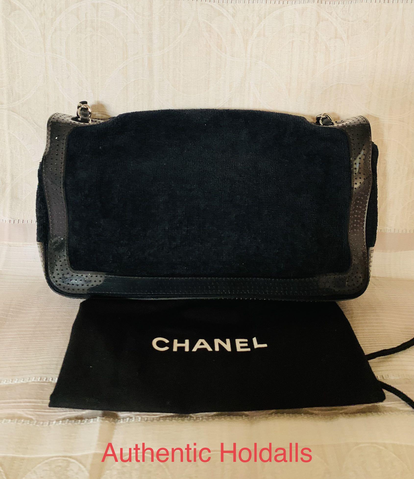 Authentic Chanel Terry Cloth Pochette (Category: Luxury Bags & Wallets) located in Manila. Submitted by authentic.holdalls_88 (Listing ID 1069079796, Image 2). Description: 💯% authentic - in very good condition.