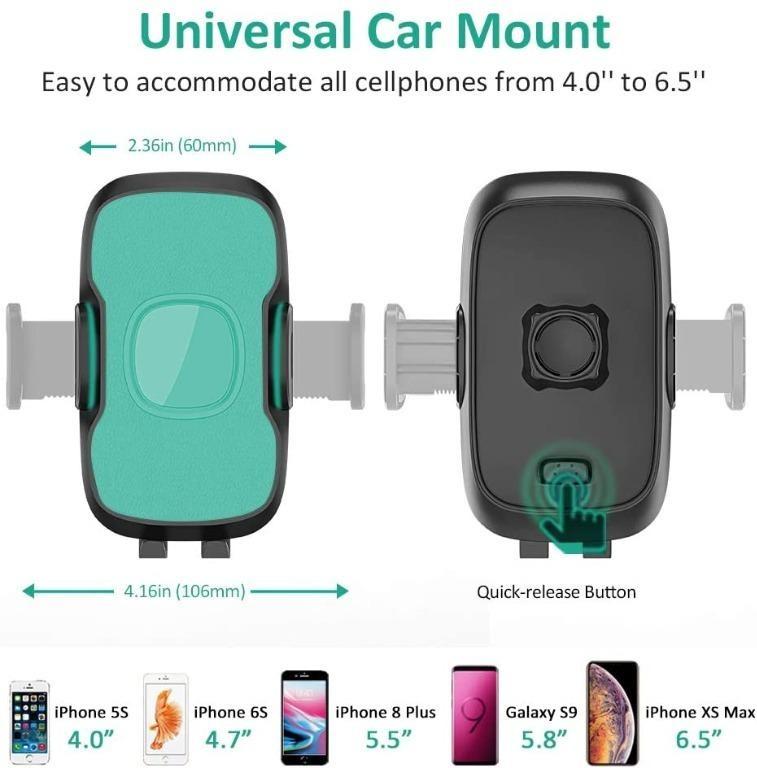 Babacom Car Phone Holder 360 Rotation Extendable Dashboard Phone Holder With Adjustable Arm Universal Windshield Car Cradle with One Button Release