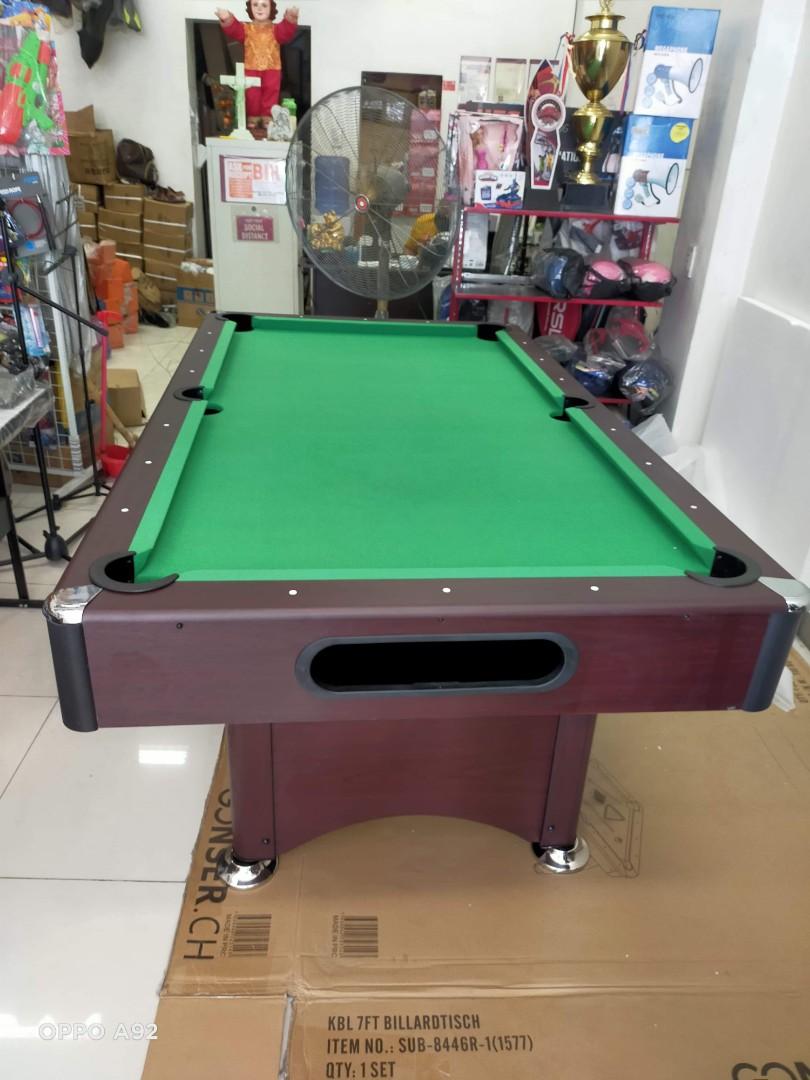 Billiard Table Set Junior (Category: Other Sports Equipment and Supplies) located in Manila. Submitted by my_haru (Listing ID 1069099578, Image 2). Description: Brand New ✓ AVAILABLE: BILLIARD JUNIOR SUB844CTR - 84" (L) x 46" (W) x 31" (H) - 20,500php SUB8447R - 54" (L) x 27" (W) x 30" (H) - 20,000 SUB5427 - 54" (L) x 27" (W) x 30" (H) - 7,500 ☑️ We Deliver : ☑️ Mode of Payment • COD, GCash or Online Banking Pm for more inquiries..