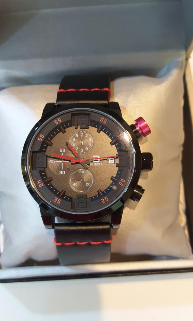Binger Chronograph (Category: Watches) located in Petaling Jaya. Submitted by lee0107 (Listing ID 1069017002, Image 2). Description: Brand New Item 30m water resistant.