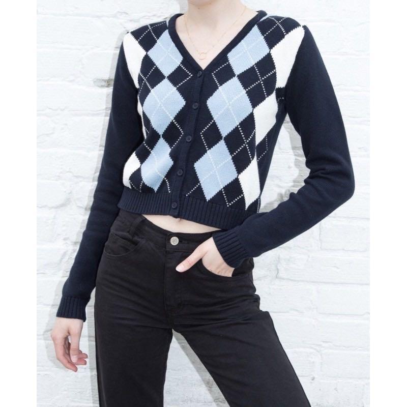 argyle sweater cardigan