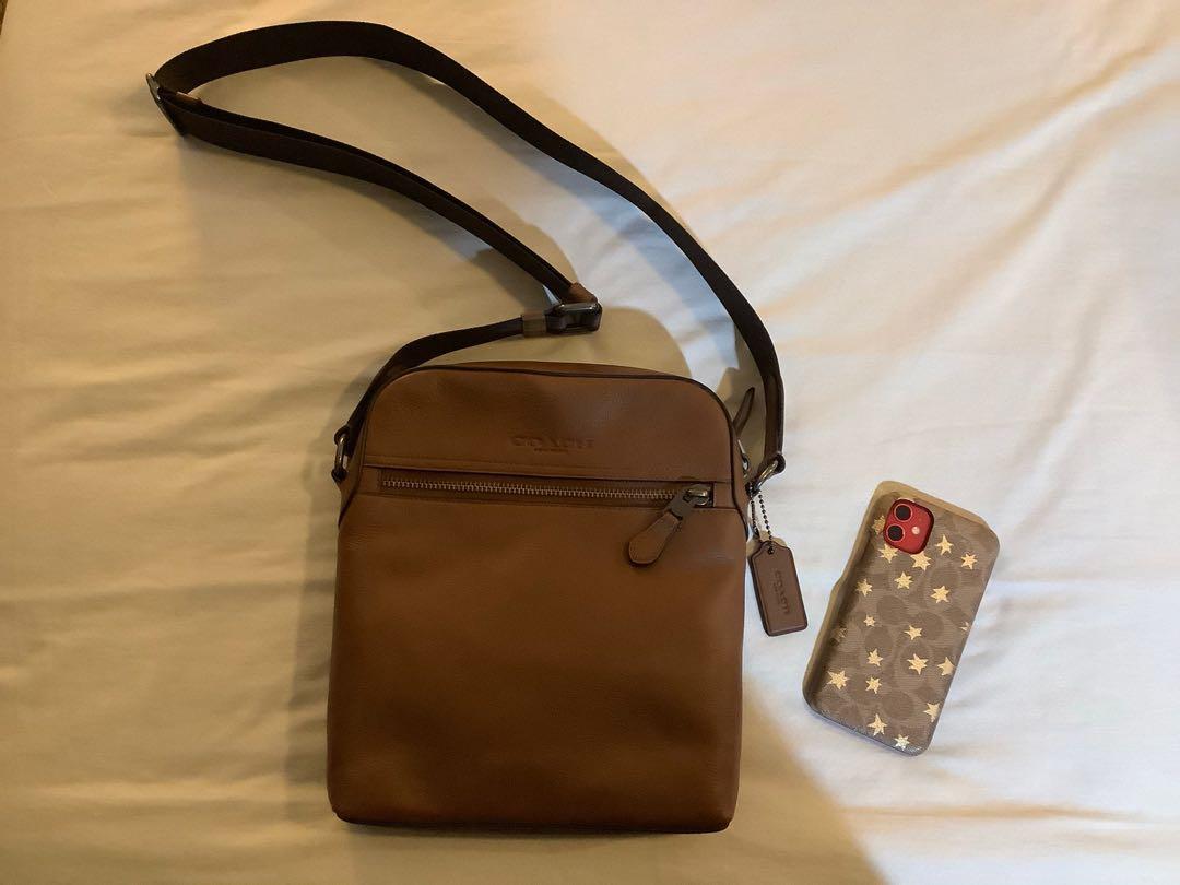 coach houston flight bag brown